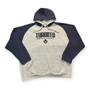 Vintage Toronto Maple Leafs Grey and Navy Hoodie